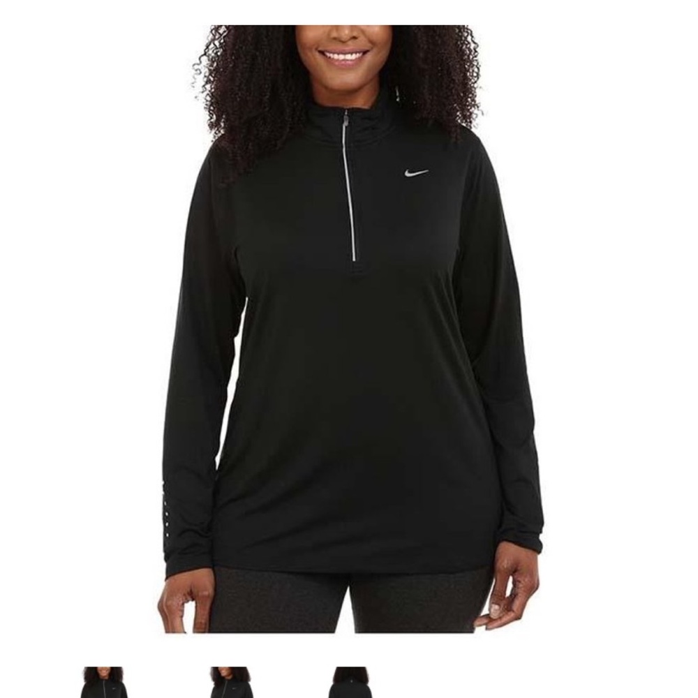 Plus size black Nike half zip